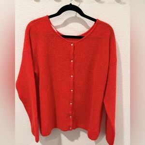 Sezane Vibrant Red Cardigan Sweater